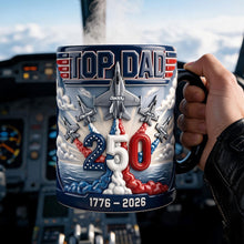 Load image into Gallery viewer, “Top Dad: Proud American Pilot” - Personalized Magic Mug for Dad and Grandpa Coffee Mug PopCulturePrints

