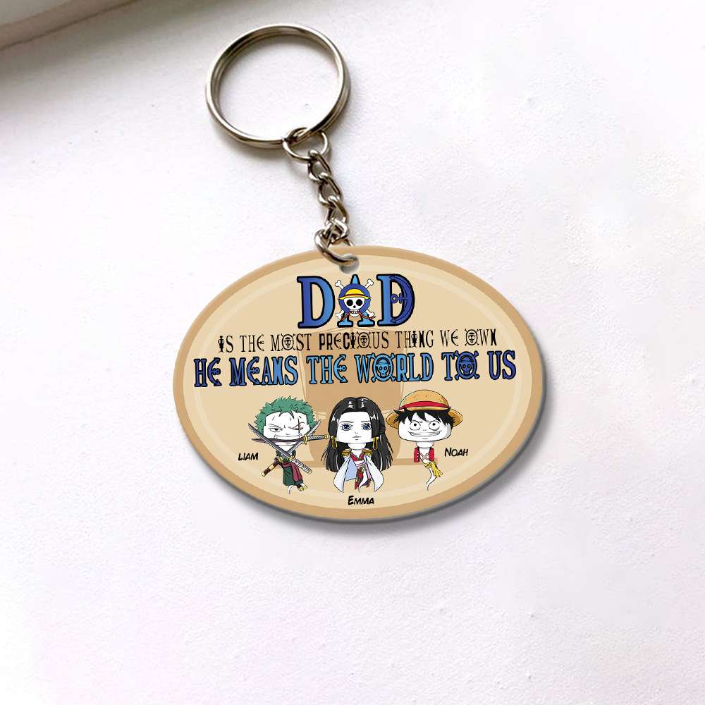 One Piece Dad Keychain - Personalized Gift for Father's Day Keychains PopCulturePrints