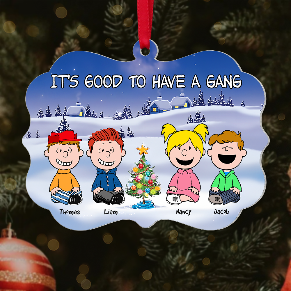Personalized Best Friends Christmas Ornament - Festive Gang Ornament PopCulturePrints
