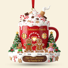 Load image into Gallery viewer, Celebrate Family Love with Our Gingerbread Family Ornament - Personalized Gift for Family Christmas Ornament PopCulturePrints
