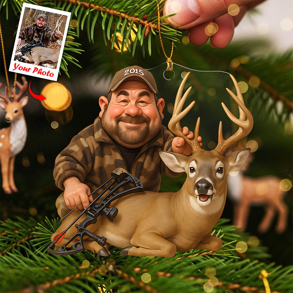 “Capture the Adventure” - Custom Caricature Art Hunting Ornament - Personalized Gifts for Hunting Enthusiasts Ornament PopCulturePrints