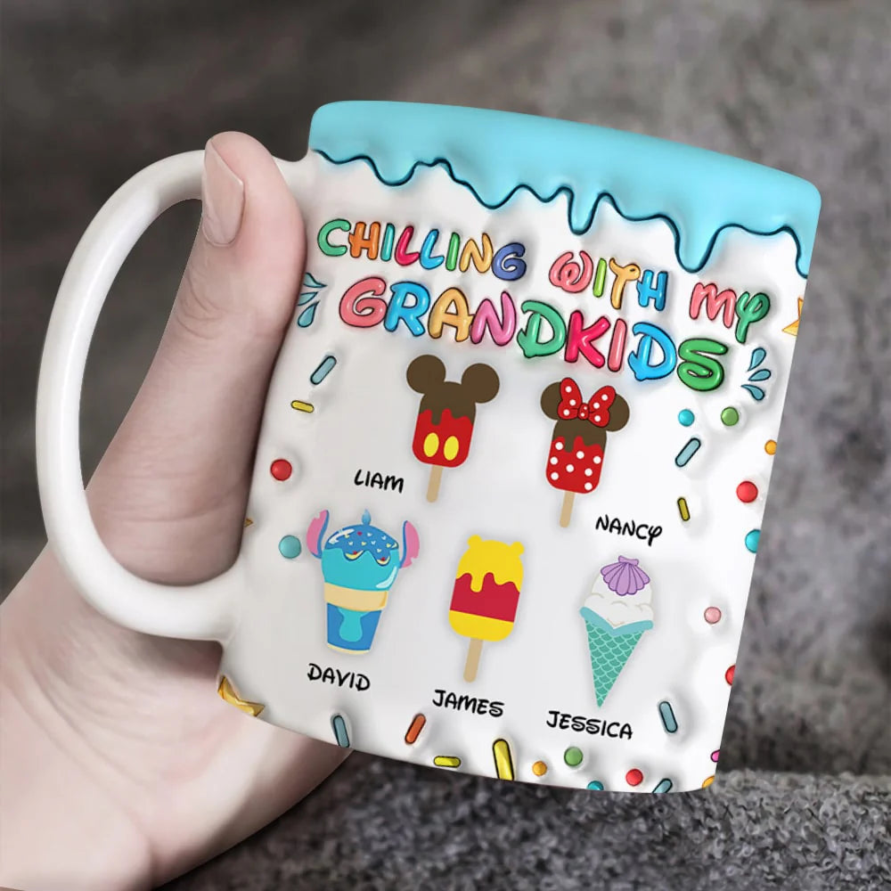 Personalized Disney-Themed Mug for Grandma - Custom Names