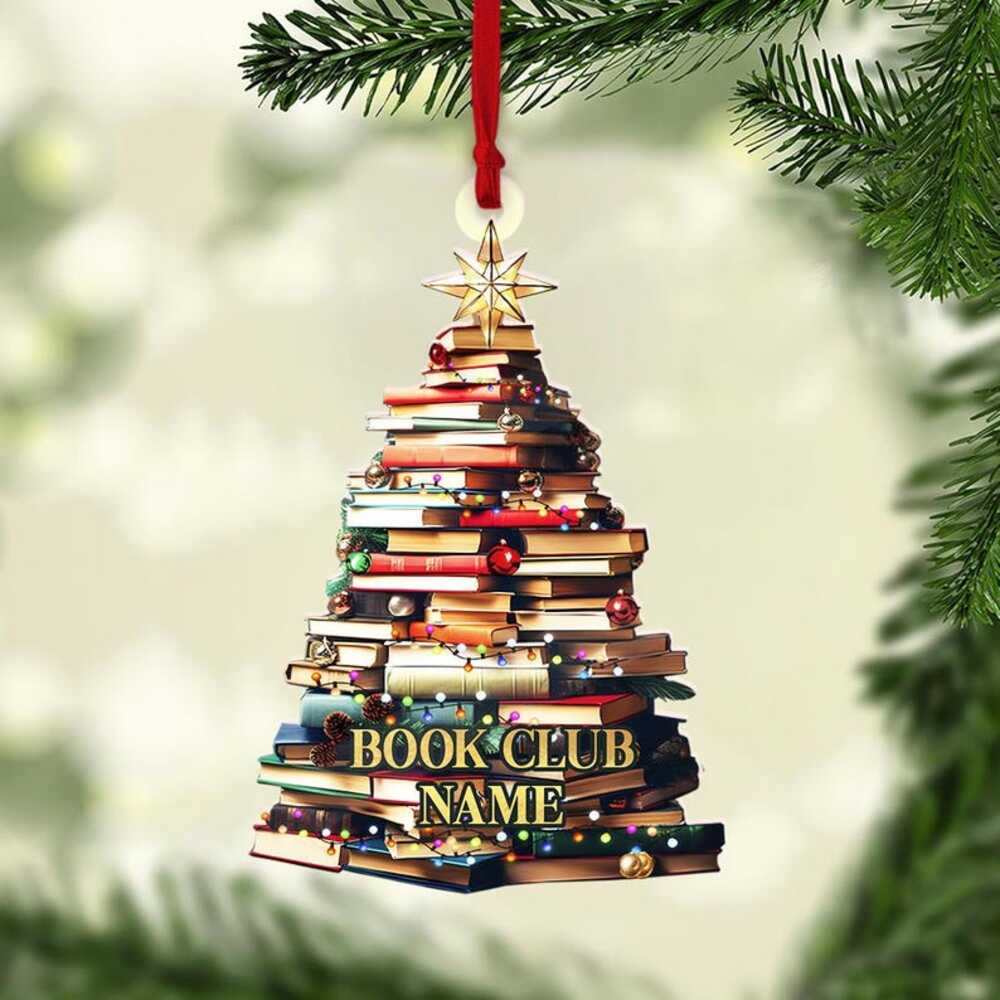 Personalized Christmas Ornament for Book Lovers with Custom Book Club Name