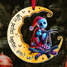 Load image into Gallery viewer, Custom Christmas Couple Ornament - Perfect Together Design Ornament PopCulturePrints
