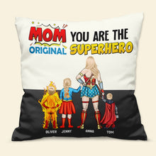 Load image into Gallery viewer, Superhero Mom Personalized Pillow - Custom Gift for Mother&#39;s Day Pillow PopCulturePrints
