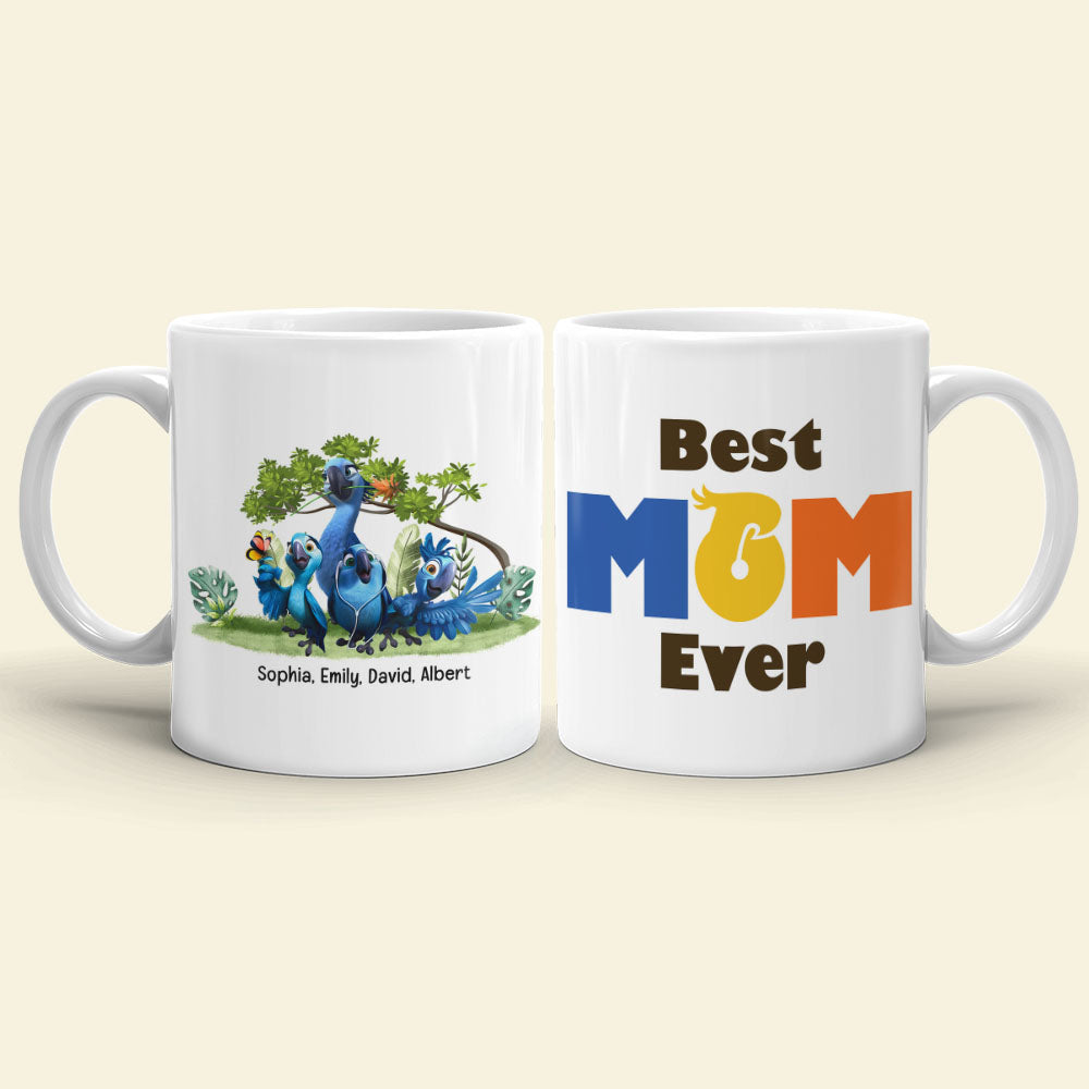 Best Mom Ever Personalized Mug with Custom Names Coffee Mug PopCulturePrints