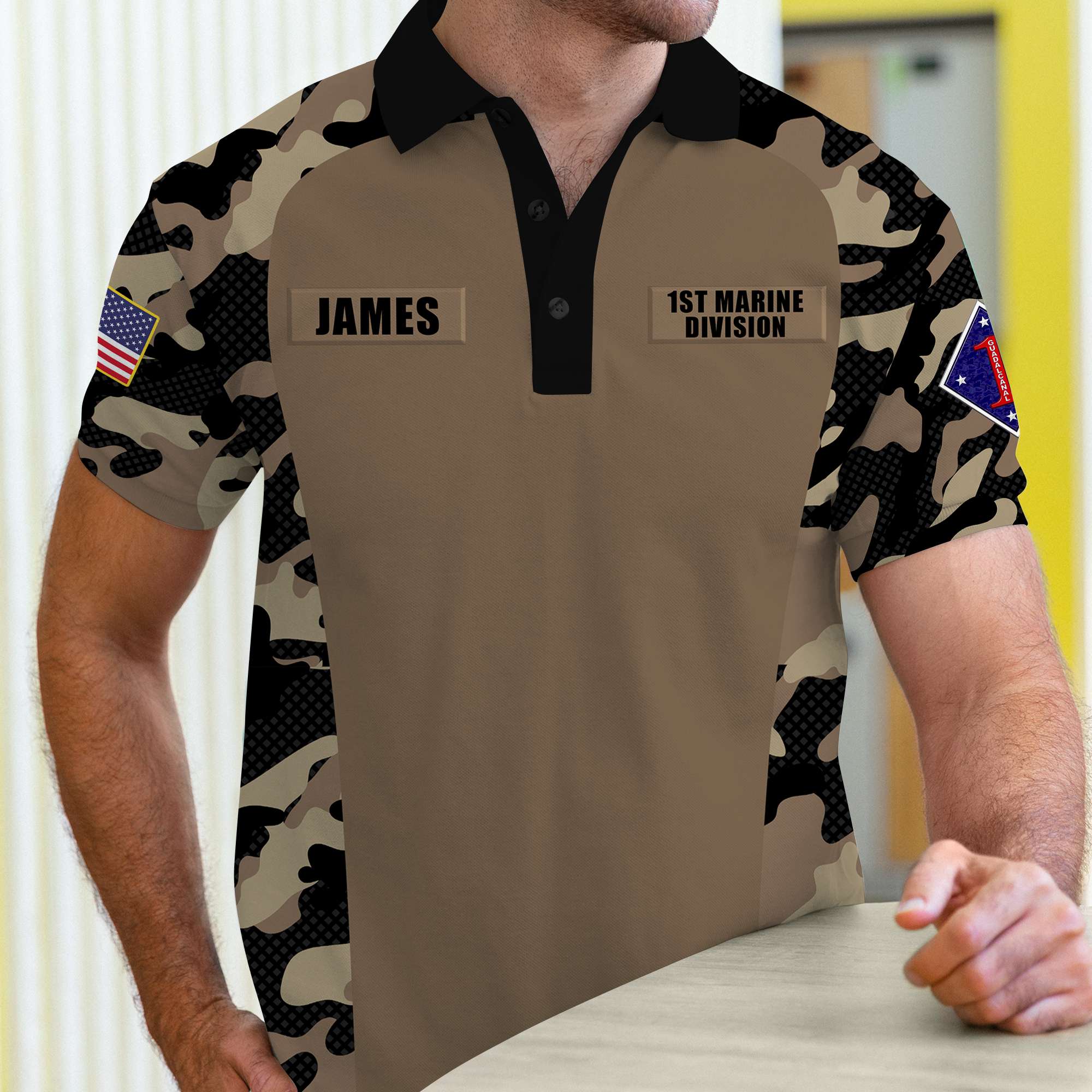 Personalized U.S. Army Veteran Camo Polo Shirt