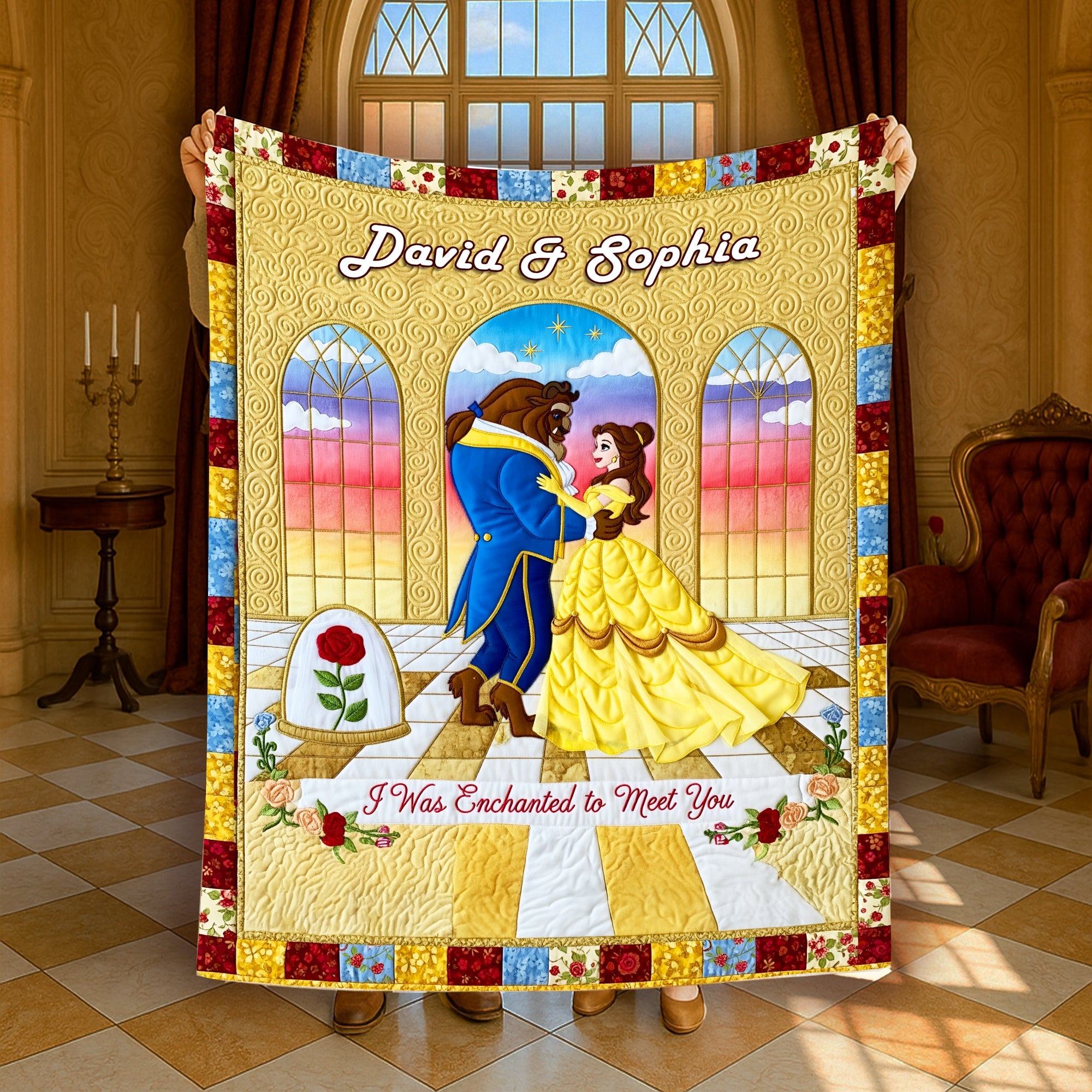 I Was Enchanted to Meet You - Personalized Enchanted Fairytale Couple Blanket for Lovers Blanket PopCulturePrints