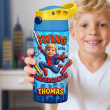 Load image into Gallery viewer, Swing Into School Tumbler - Personalized 12oz Colorful Kid Tumbler for Kindergarteners
