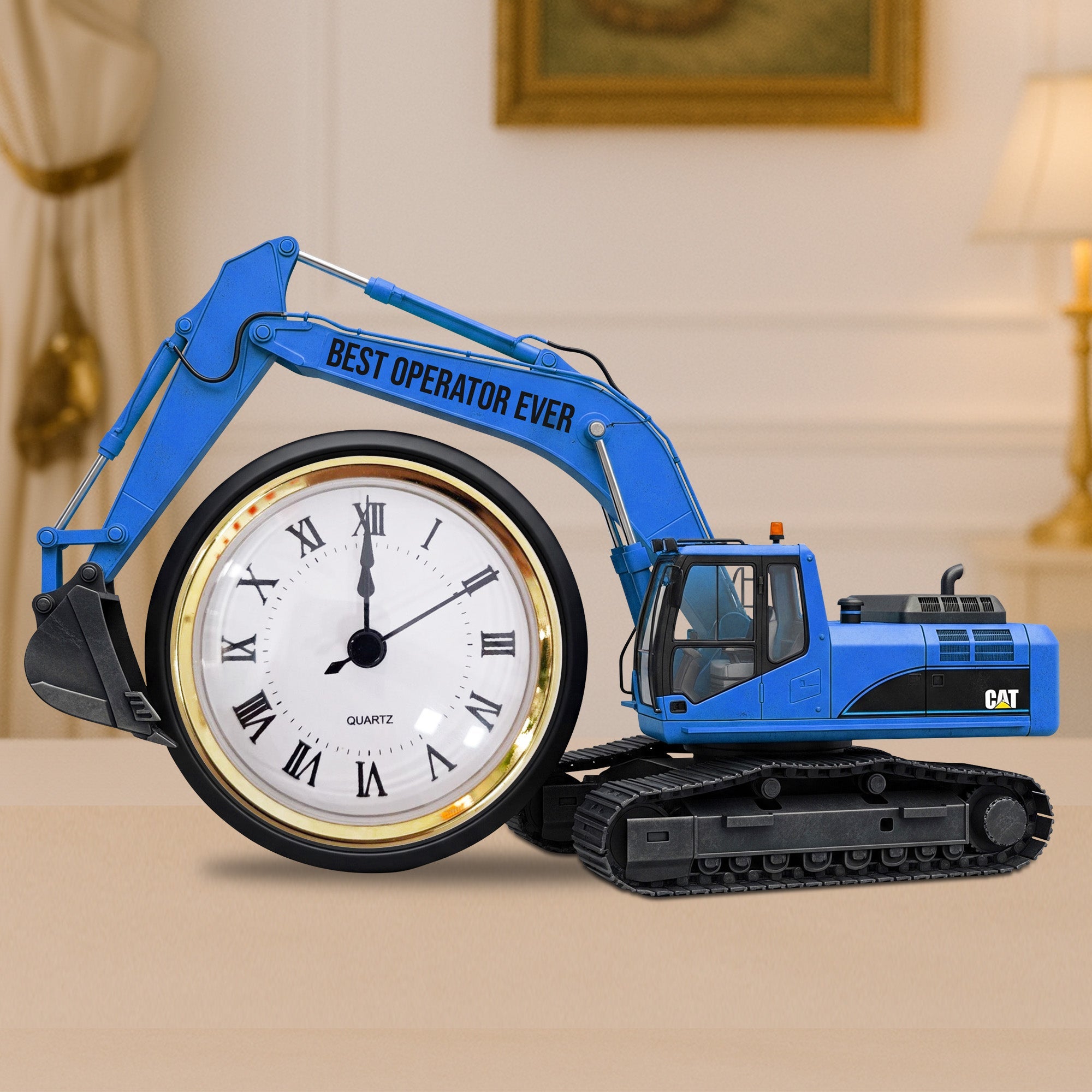 Best Operator Ever Desk Clock - Personalized Gifts for Excavator Enthusiasts Clock Plaques PopCulturePrints