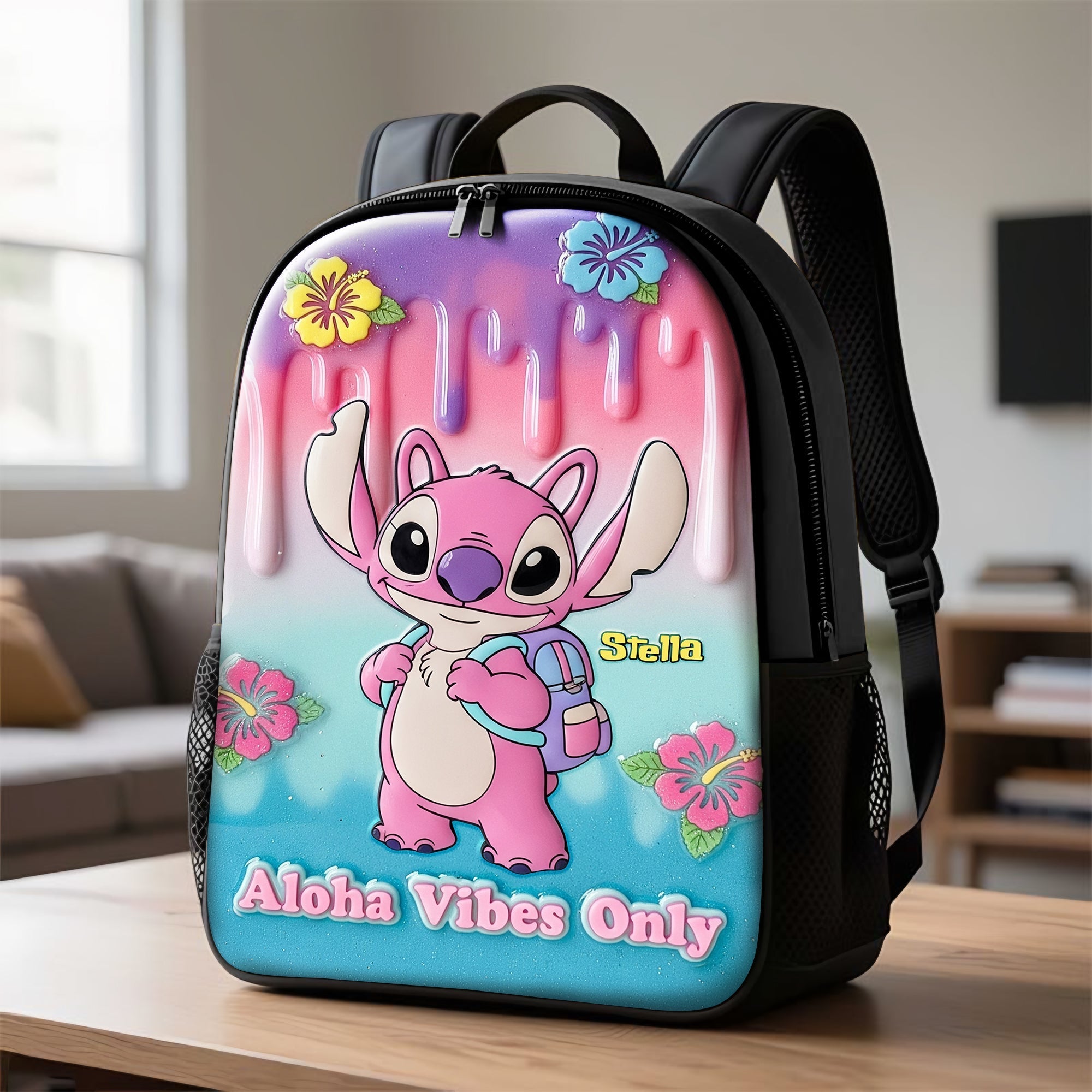 "Aloha Vibes Only! Let Your Style Shine - Personalized School Bag for Kids" Backpack PopCulturePrints