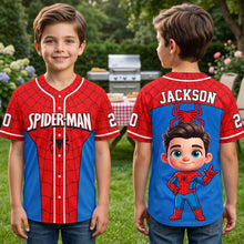 Load image into Gallery viewer, “Every Hero Needs a Jersey!” - Web Hero Baseball Jersey - Personalized Gift for Kids
