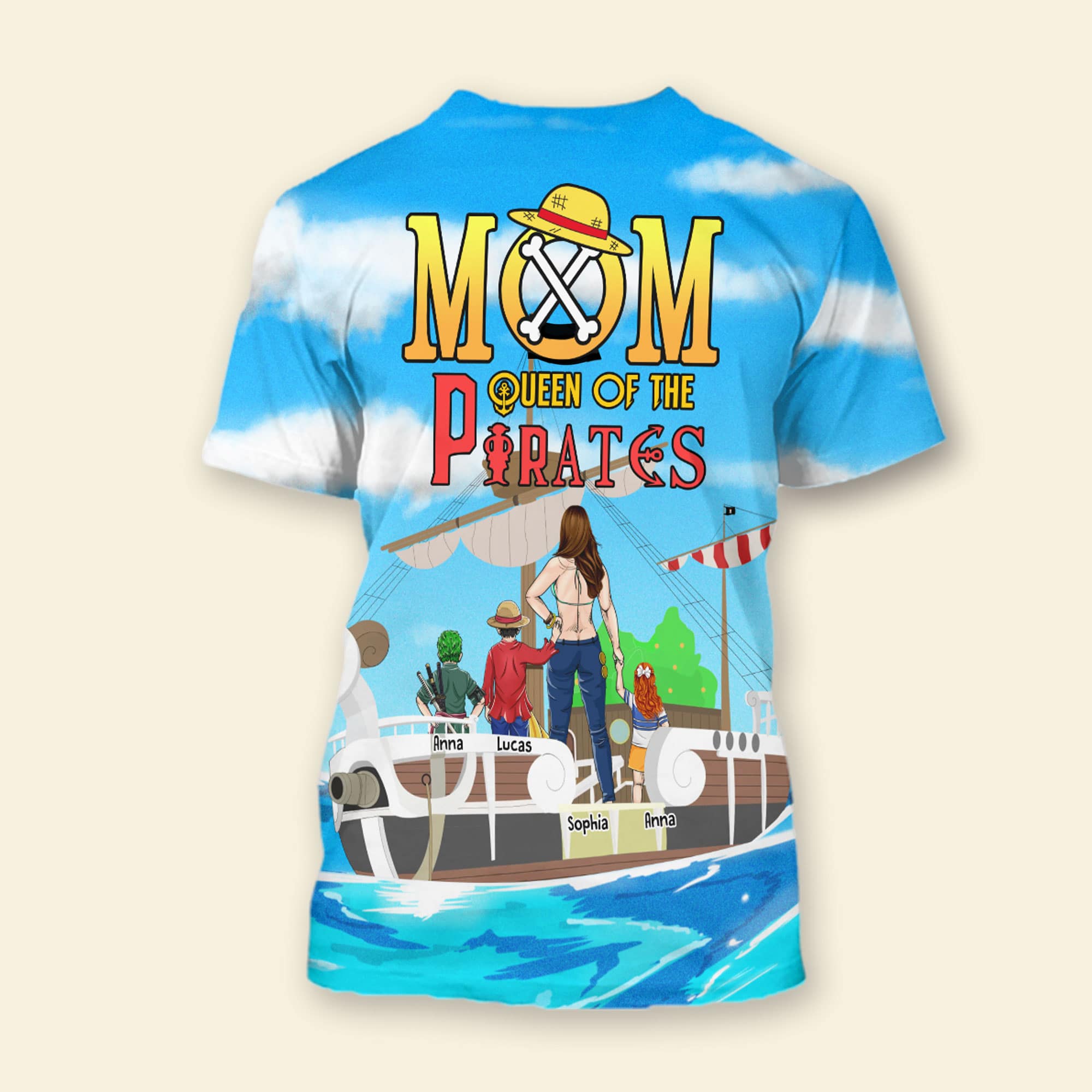 Personalized Mom Pirate Queen T-Shirt for Mother's Day