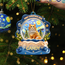 Load image into Gallery viewer, &quot;Celebrate Your Feline Friend - Slay Cat Christmas Ornament&quot; - Personalized Gift for Cat Lovers Ornament PopCulturePrints
