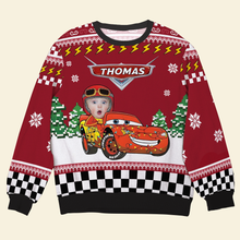 Load image into Gallery viewer, Personalized Family Photo Ugly Sweater - Fun Car Design
