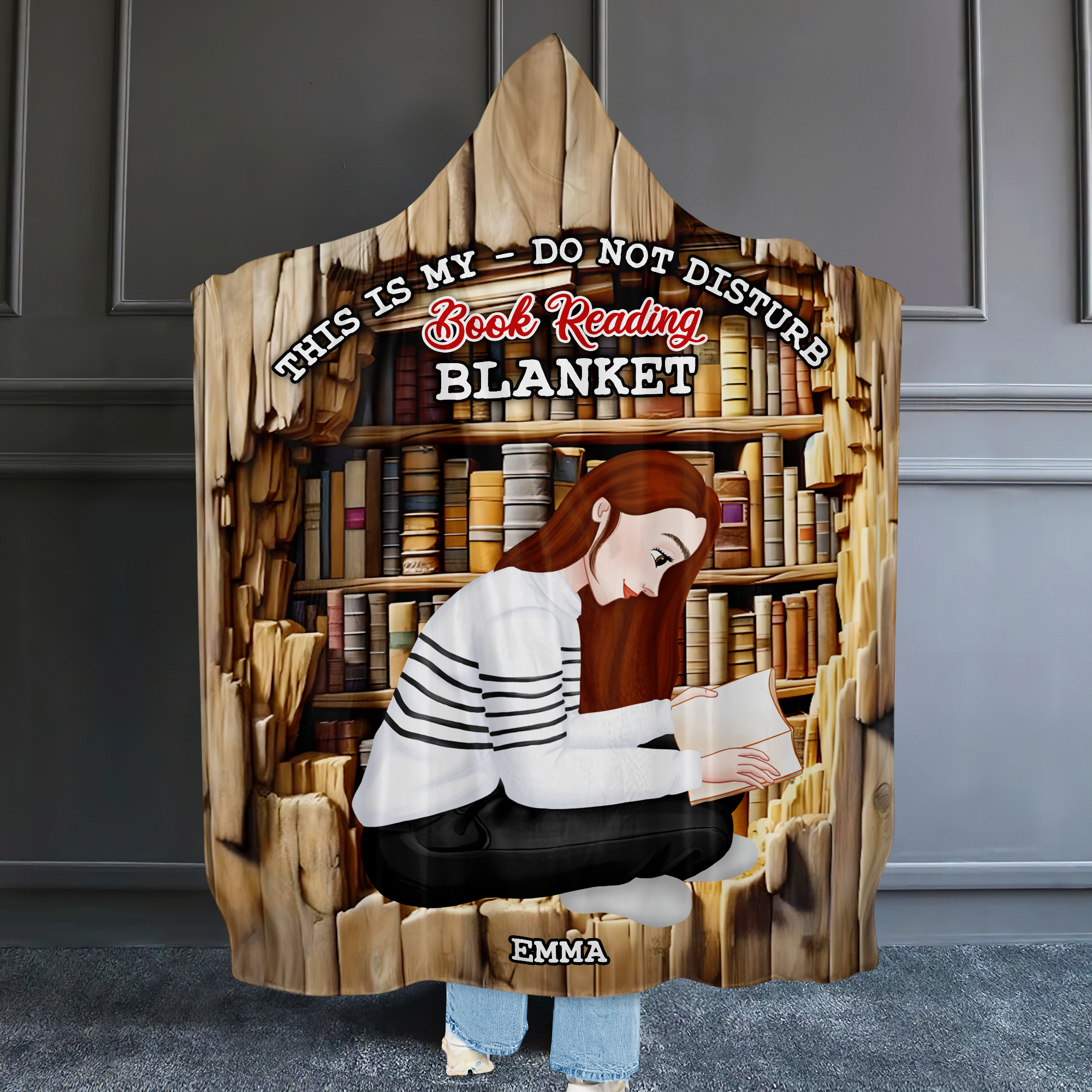 Cozy Personalized Book Lover Blanket Hoodie