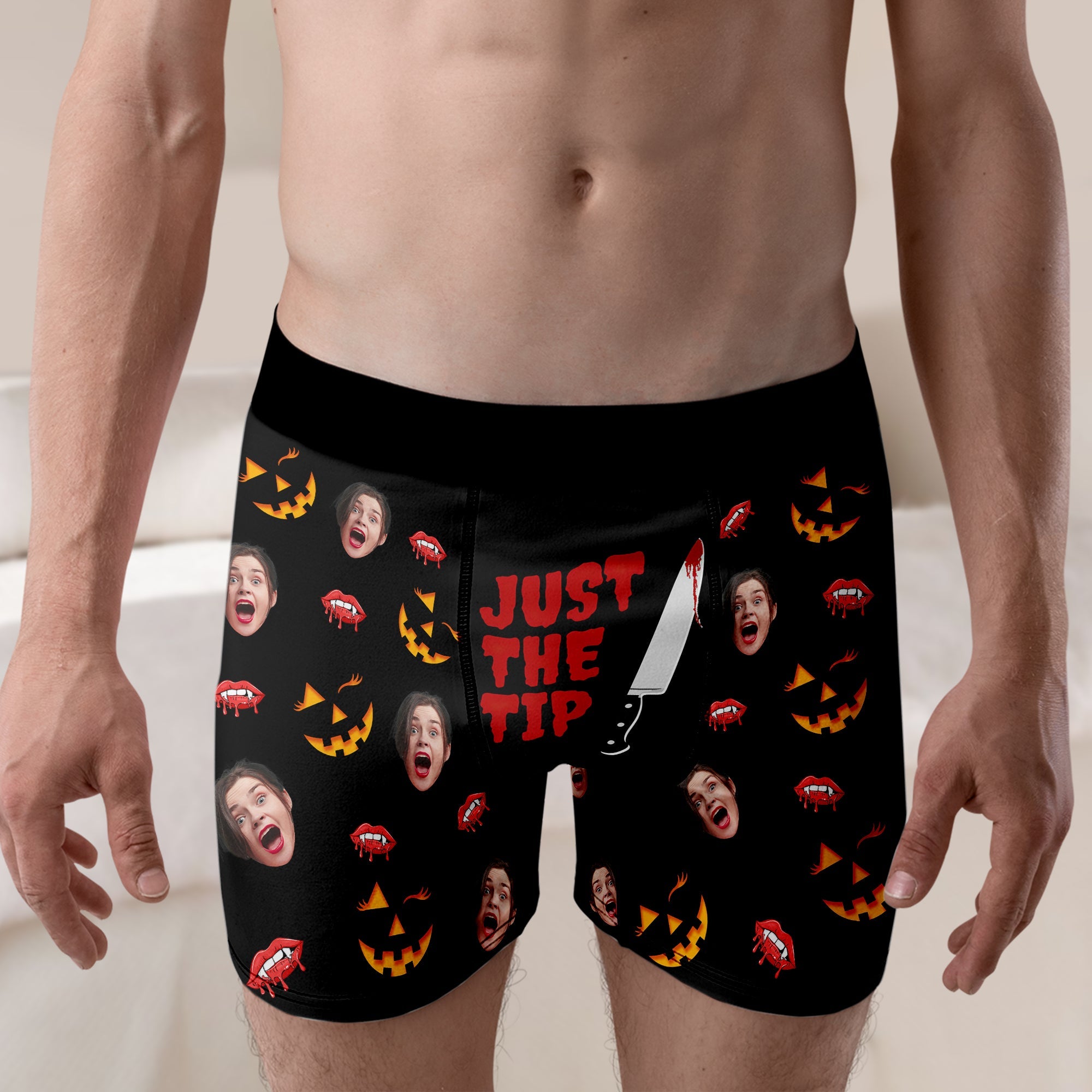 Personalized Halloween Boxer Briefs - Custom Photo Gift for Couples Boxer Briefs PopCulturePrints