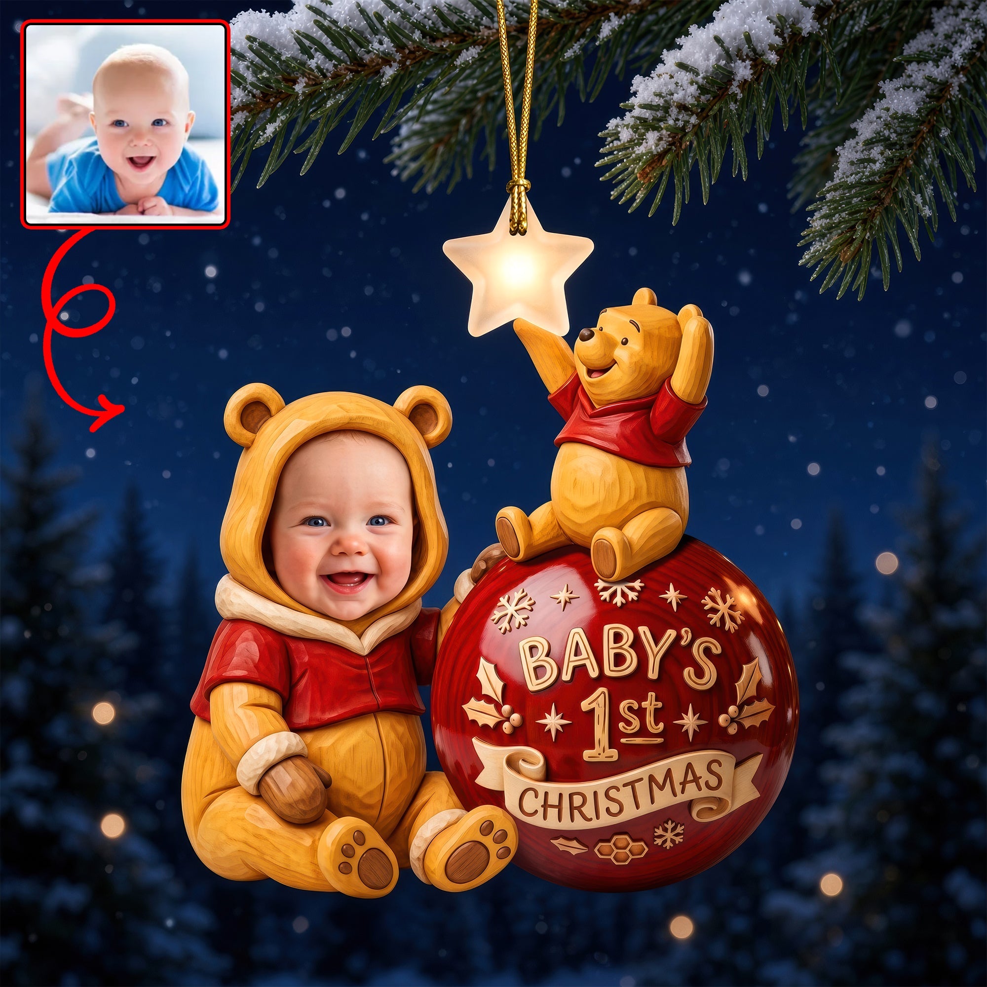 Baby 1st's Christmas Ornament - Custom Photo Gifts For Kids 05paqn061026 Ornament PopCulturePrints