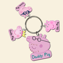 Load image into Gallery viewer, Custom Piggy Family Keychain for Dad Keychains PopCulturePrints
