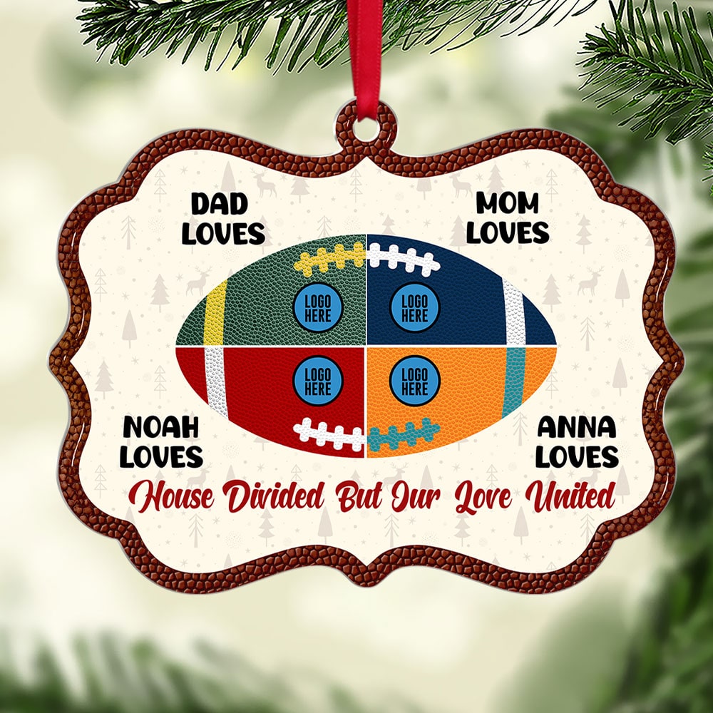 Custom Family Christmas Ornament - Personalized American Football Team Design Ornament PopCulturePrints