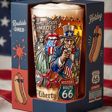 Load image into Gallery viewer, "Celebrate Your Patriotism!" - Personalized Patriotism Beer Glass - Custom Gifts for Veterans, Friends, and Family
