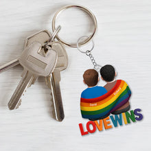 Load image into Gallery viewer, “Love Wins” - Personalized LGBT Keychain - Unique Gift for Couples, Friends, and Loved Ones Keychains PopCulturePrints
