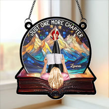 Load image into Gallery viewer, Personalized Suncatcher Ornament for Book Lovers - &#39;Just One More Chapter&#39; Ornament PopCulturePrints

