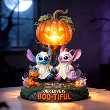 Load image into Gallery viewer, Our Love is Boo-tiful - Cosmic Halloween Love Acrylic Light Box - Personalized Gifts for Couples
