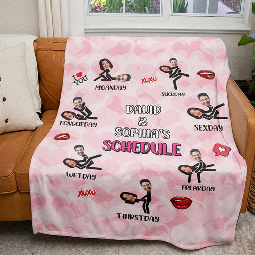 Personalized Naughty Couple Blanket - Custom Photo Gift for Couples Blanket PopCulturePrints