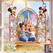 Load image into Gallery viewer, Happiest Mom On Earth Suncatcher - Personalized Photo Gift for Moms and Grandmas Ornament PopCulturePrints
