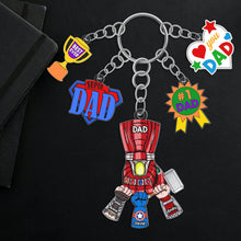 Load image into Gallery viewer, Custom Super Dad Keychain - Personalized Hero Gift Keychains PopCulturePrints
