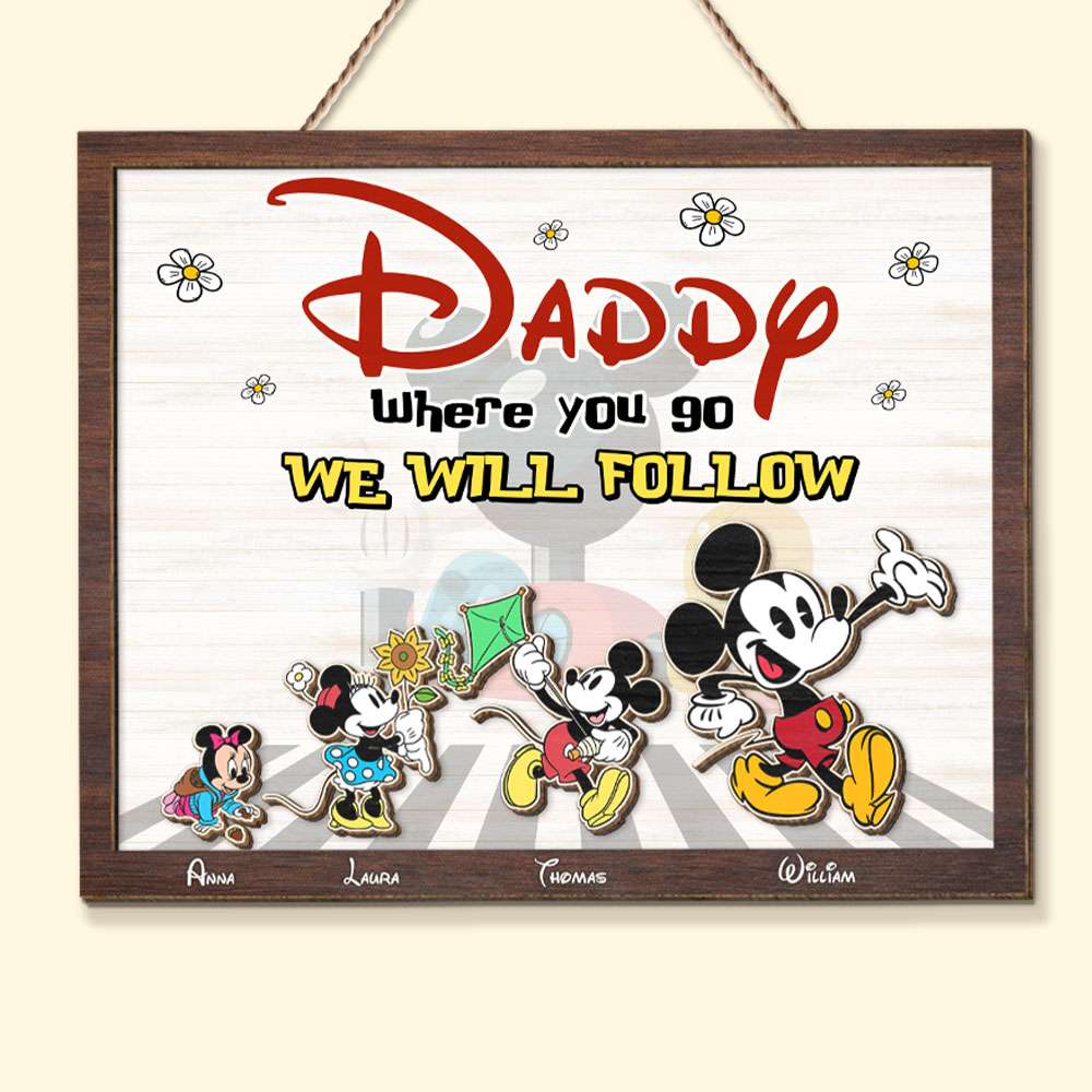 Personalized Father's Day Wood Sign - Follow Your Dad Wood Sign PopCulturePrints