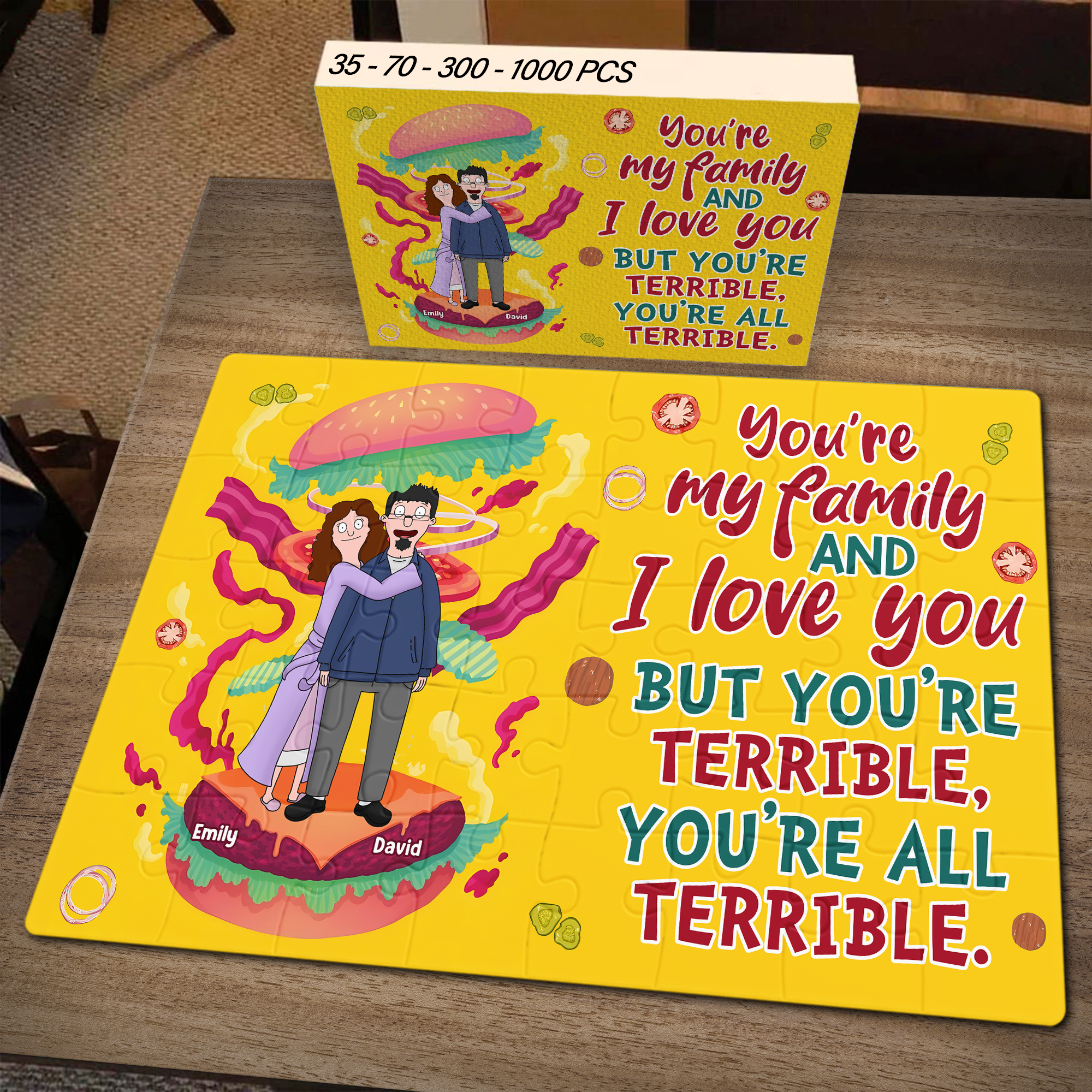 Personalized Burger Lover Jigsaw Puzzle for Couples Jigsaw Puzzles PopCulturePrints