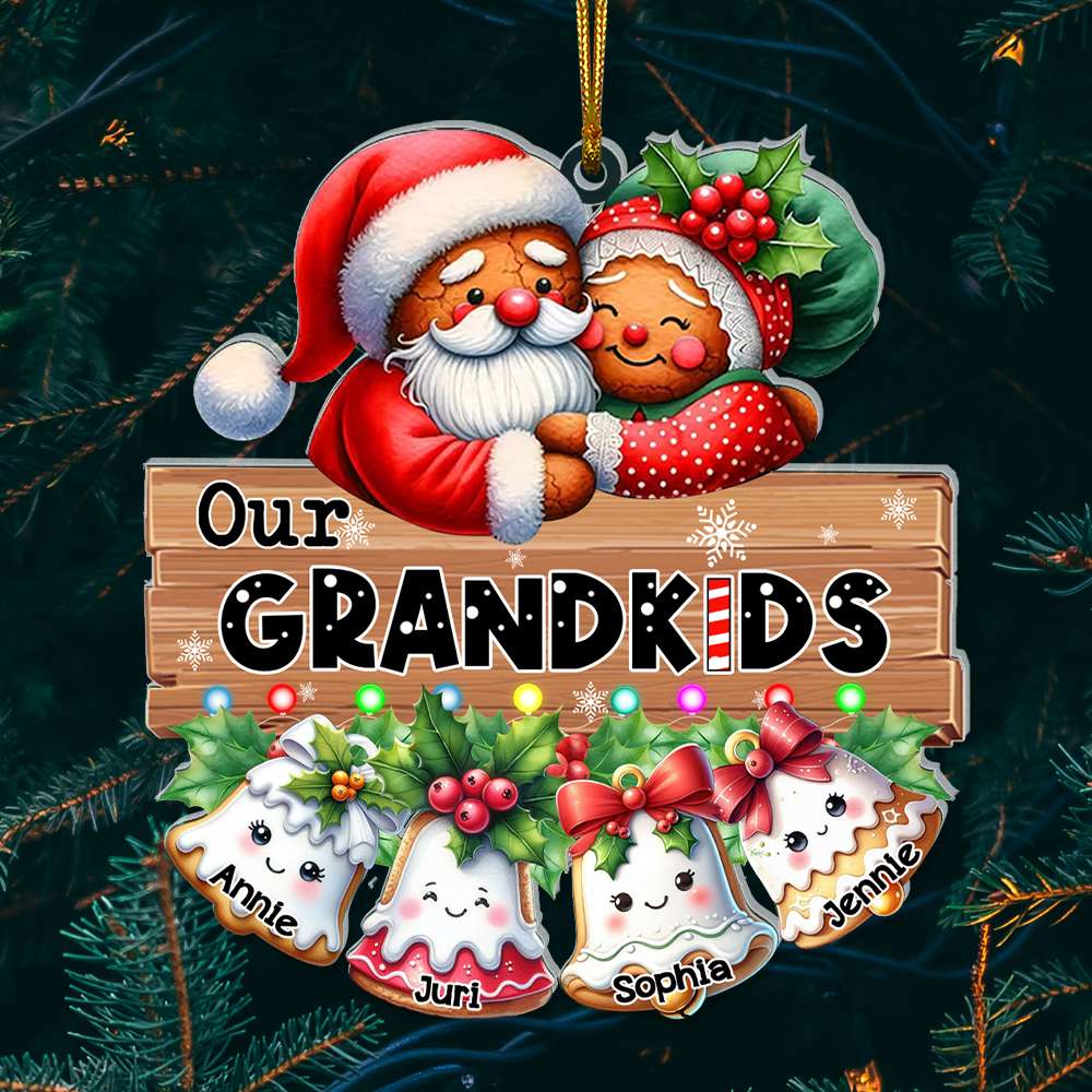 Custom Grandparents' Gingerbread Christmas Ornament Ornament PopCulturePrints