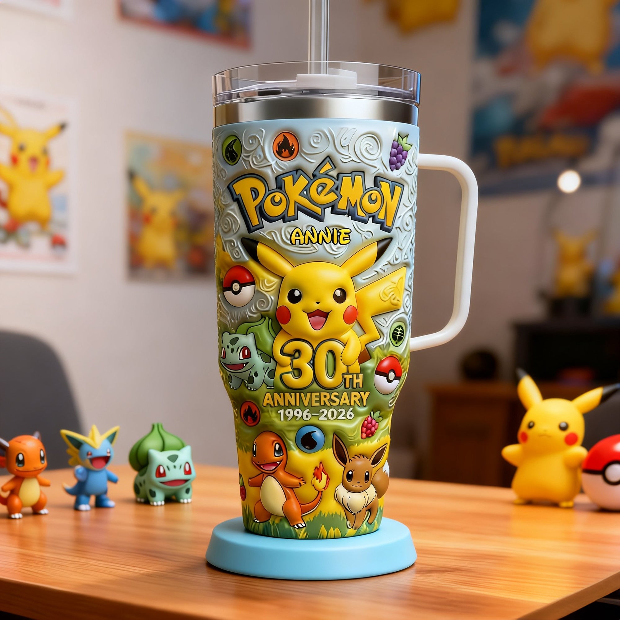 Celebrate Your 30th with a Spark! - Personalized Pokémon Tumbler for David Tumbler Cup PopCulturePrints