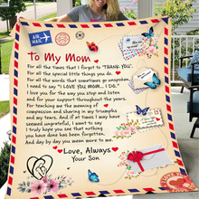 Load image into Gallery viewer, Heartfelt Letter to Mom Personalized Christmas Blanket Blanket PopCulturePrints

