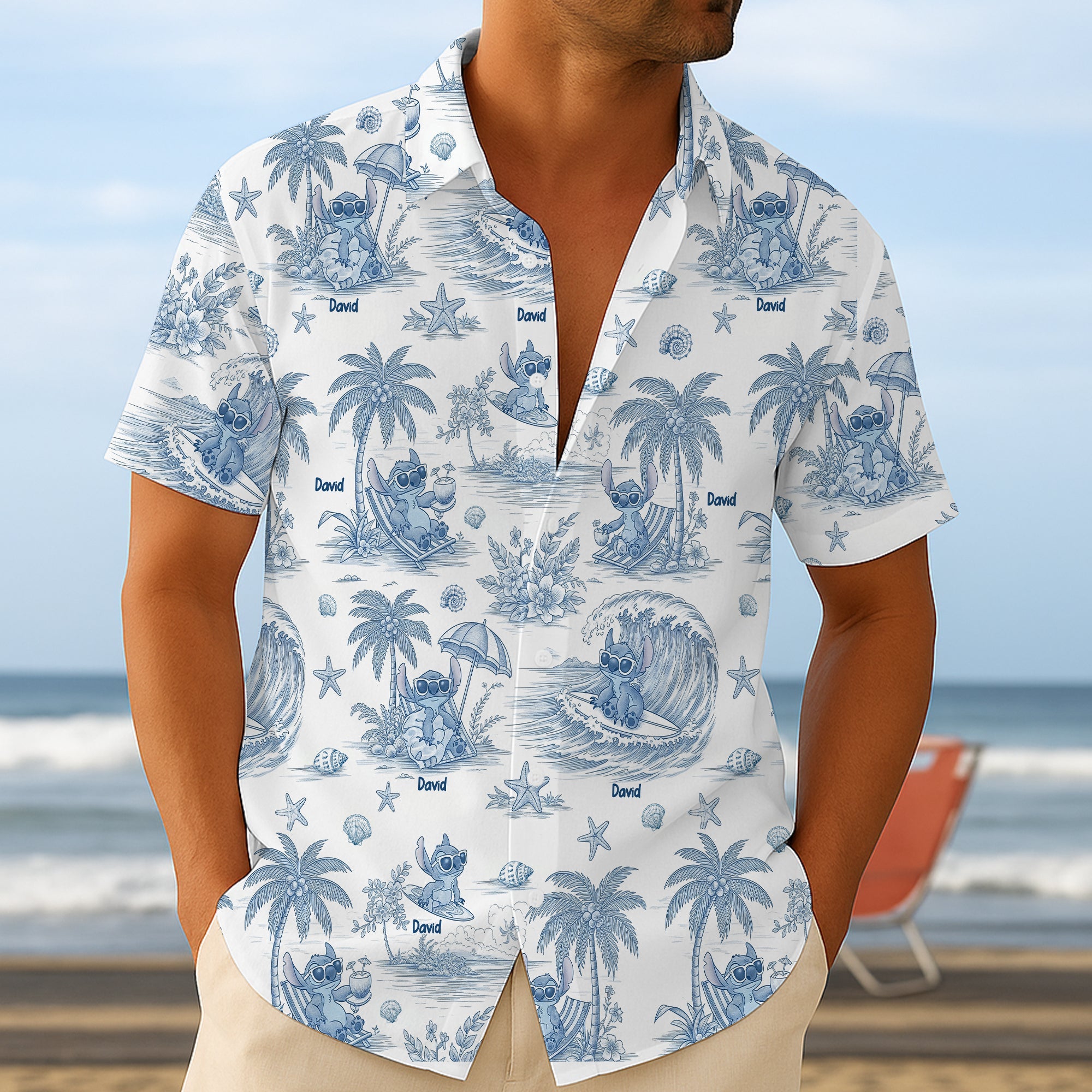 “Surf's Up, Alien Style!” - Cartoon Alien Personalized Hawaiian Shirt - Gift for Movie Fans and Beach Lovers Hawaiian Shirts PopCulturePrints