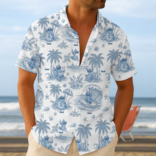 Load image into Gallery viewer, “Surf's Up, Alien Style!” - Cartoon Alien Personalized Hawaiian Shirt - Gift for Movie Fans and Beach Lovers Hawaiian Shirts PopCulturePrints
