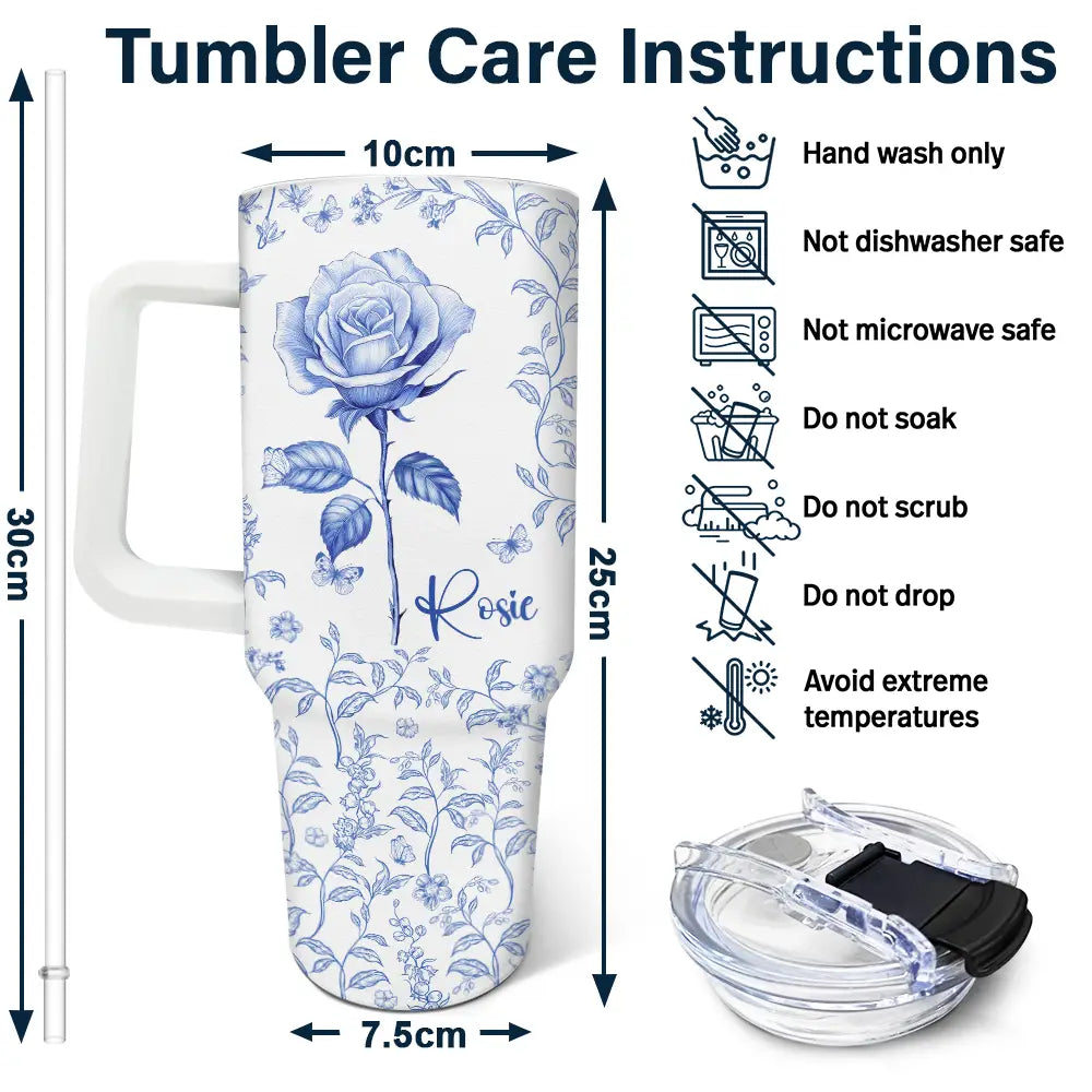 Bloom Where You're Planted - Personalized 40oz Tumbler with Straw Tumbler PopCulturePrints