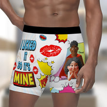 Load image into Gallery viewer, I Licked It So It's Mine - Personalized Spicy Couple Men's Boxers Boxer Briefs PopCulturePrints
