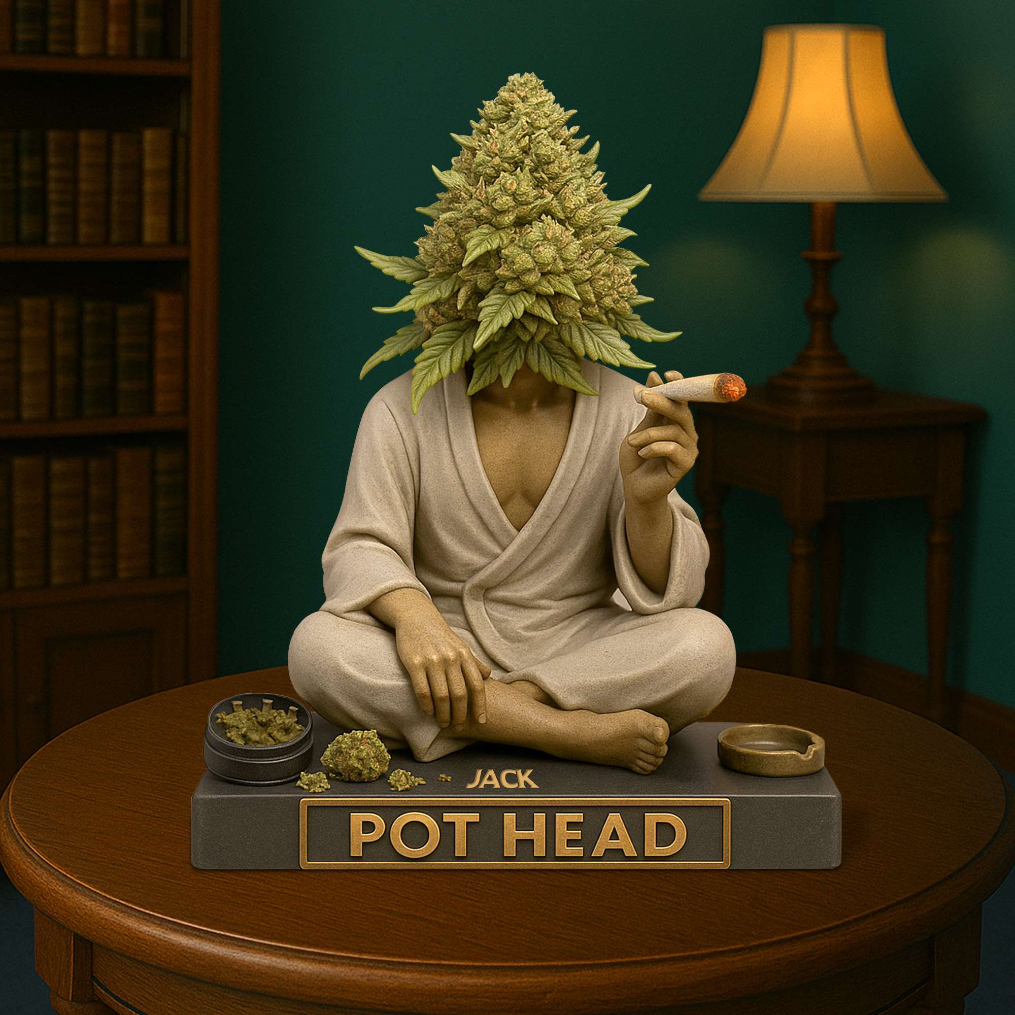 “Celebrate Your Cannabis Passion!” - Pot Human Head Acrylic Plaque - Personalized Gift for Stoners Shaped Plaques PopCulturePrints