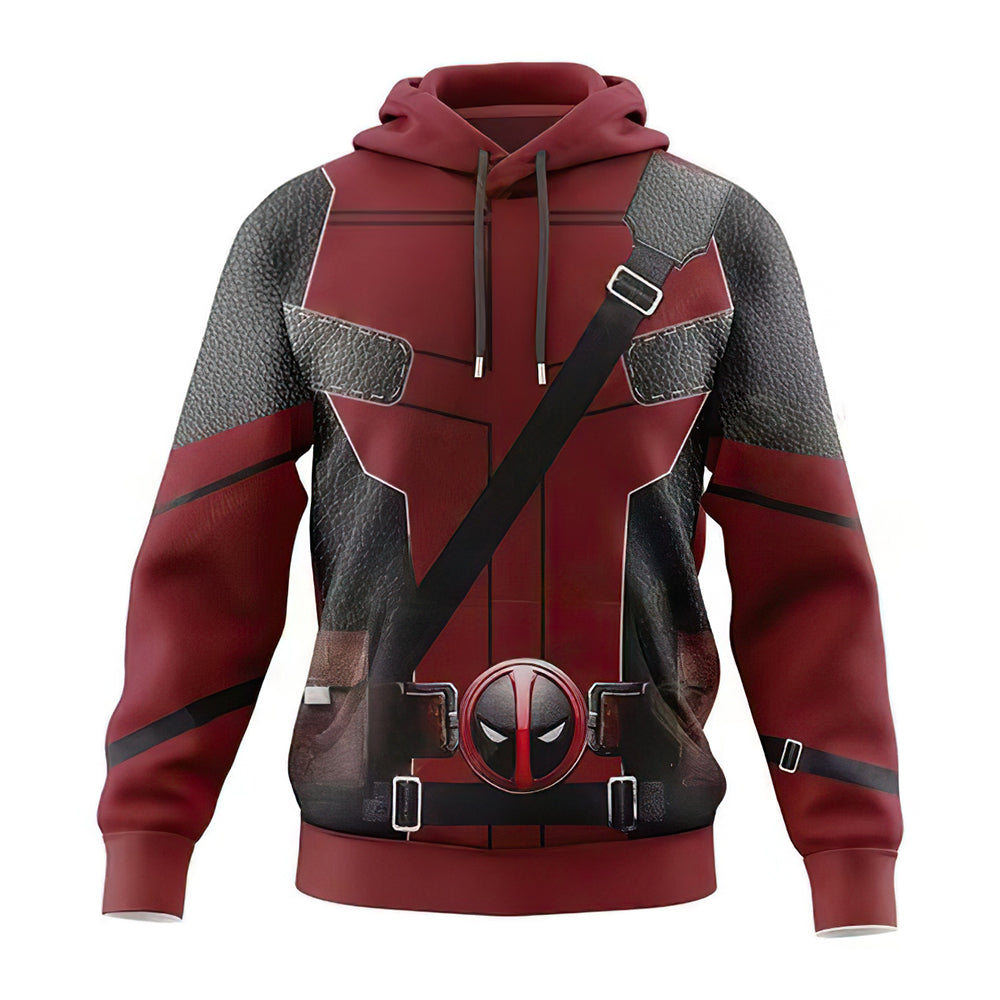 Dual Superhero Costume Hoodie - Wolverine and Deadpool Mashup