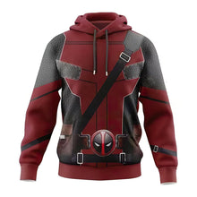 Load image into Gallery viewer, Dual Superhero Costume Hoodie - Wolverine and Deadpool Mashup
