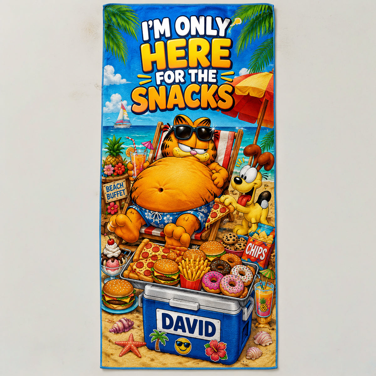 Beach Snacks Club Beach Towel - Personalized Gifts 04HADT180726 Beach Towel PopCulturePrints
