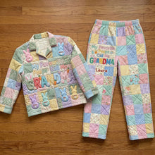 Load image into Gallery viewer, "My Favorite Peeps Call Me Grandma" - Personalized Easter Bunny Grandma Pajama Set Pajama Set PopCulturePrints
