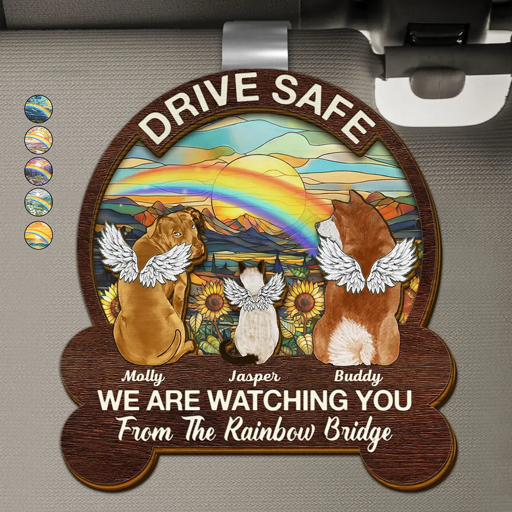 Drive Safe: We're Watching You - Personalized Custom Car Visor Clip for Pet Lovers Car Visor Clip PopCulturePrints