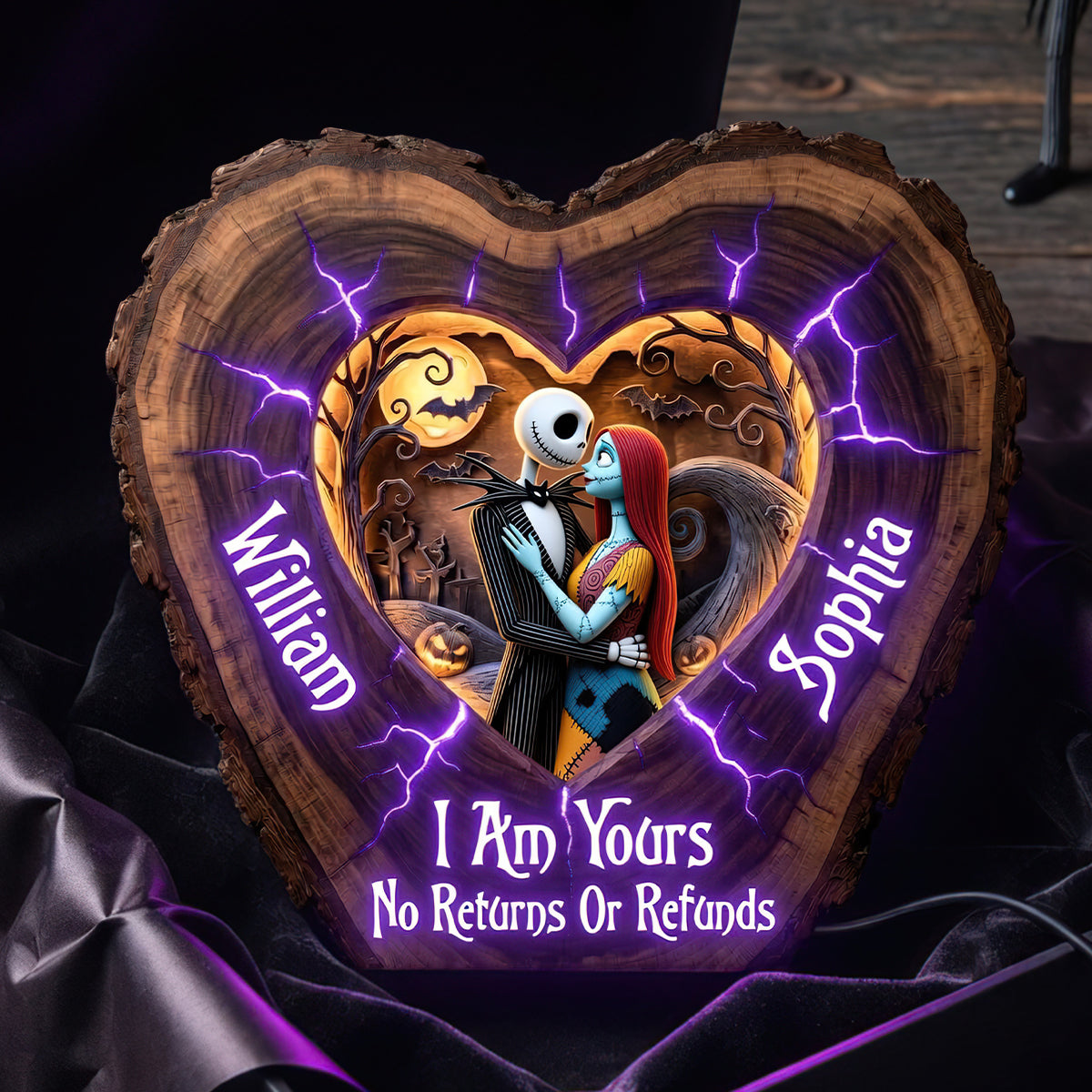 I Am Yours - No Returns or Refunds Custom Shape Acrylic Light Box - Personalized Gift for Loved Ones Light Box PopCulturePrints