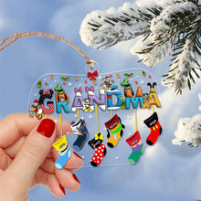 Load image into Gallery viewer, Custom Grandma Christmas Ornament with Personalized Stockings Ornament PopCulturePrints
