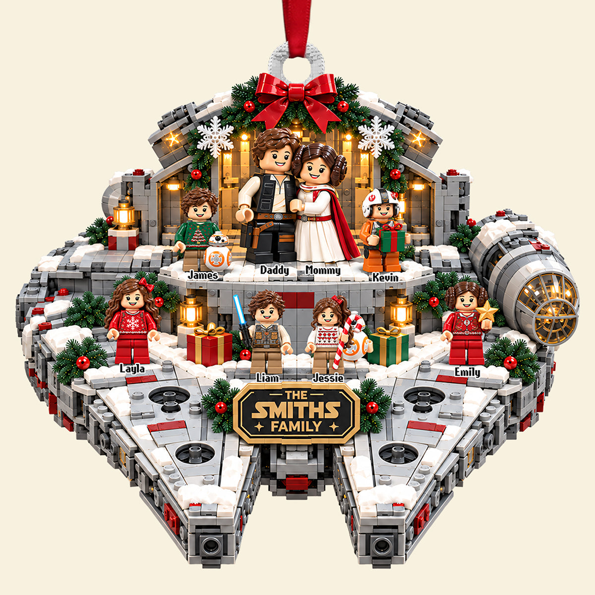 Lovely Legend Family Exploring The Interstellar Acrylic Ornament - Personalized Christmas Gifts For Family 03hata070926 Ornament PopCulturePrints