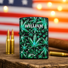Load image into Gallery viewer, Ignite Your Style: Custom Crystal Leaf Lighter - Personalized Gifts for Stoners Lighter PopCulturePrints
